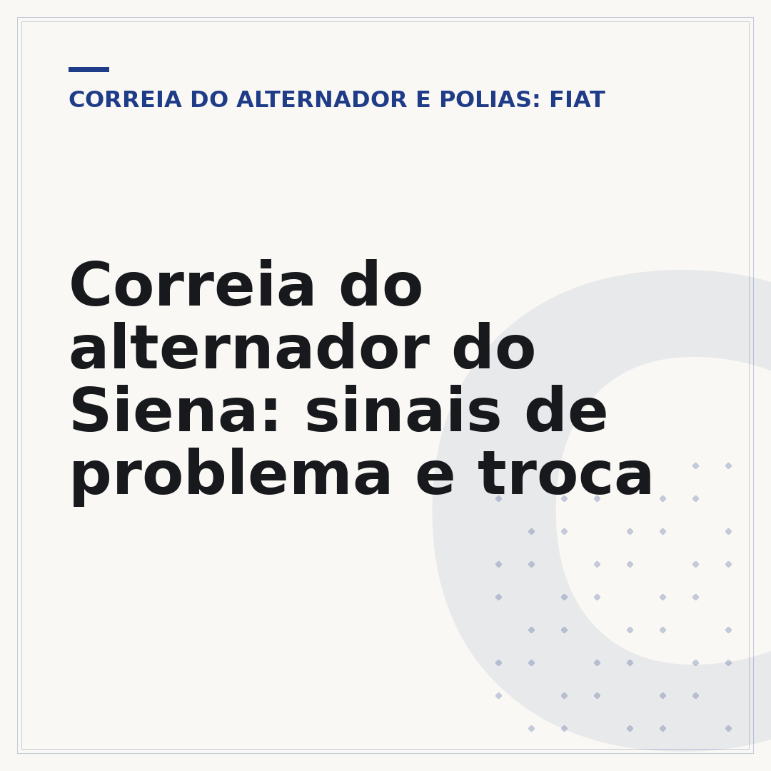 Correia do alternador do Siena: sinais de problema e troca