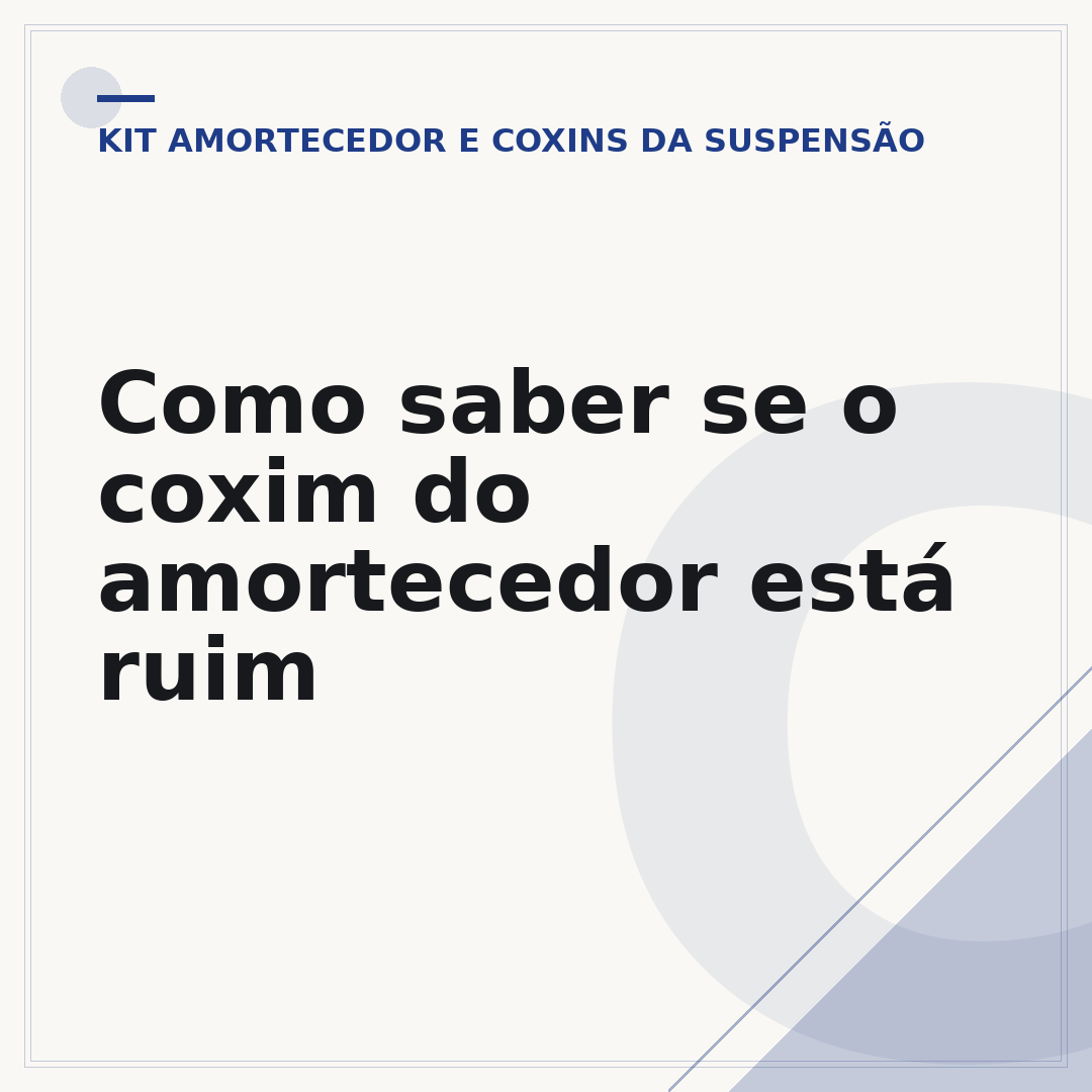 Como saber se o coxim do amortecedor está ruim