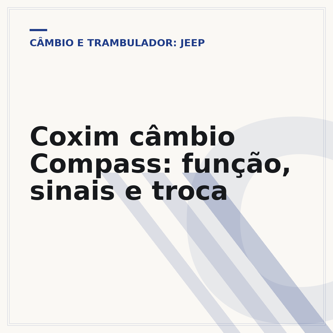 Coxim câmbio Compass: função, sinais e troca