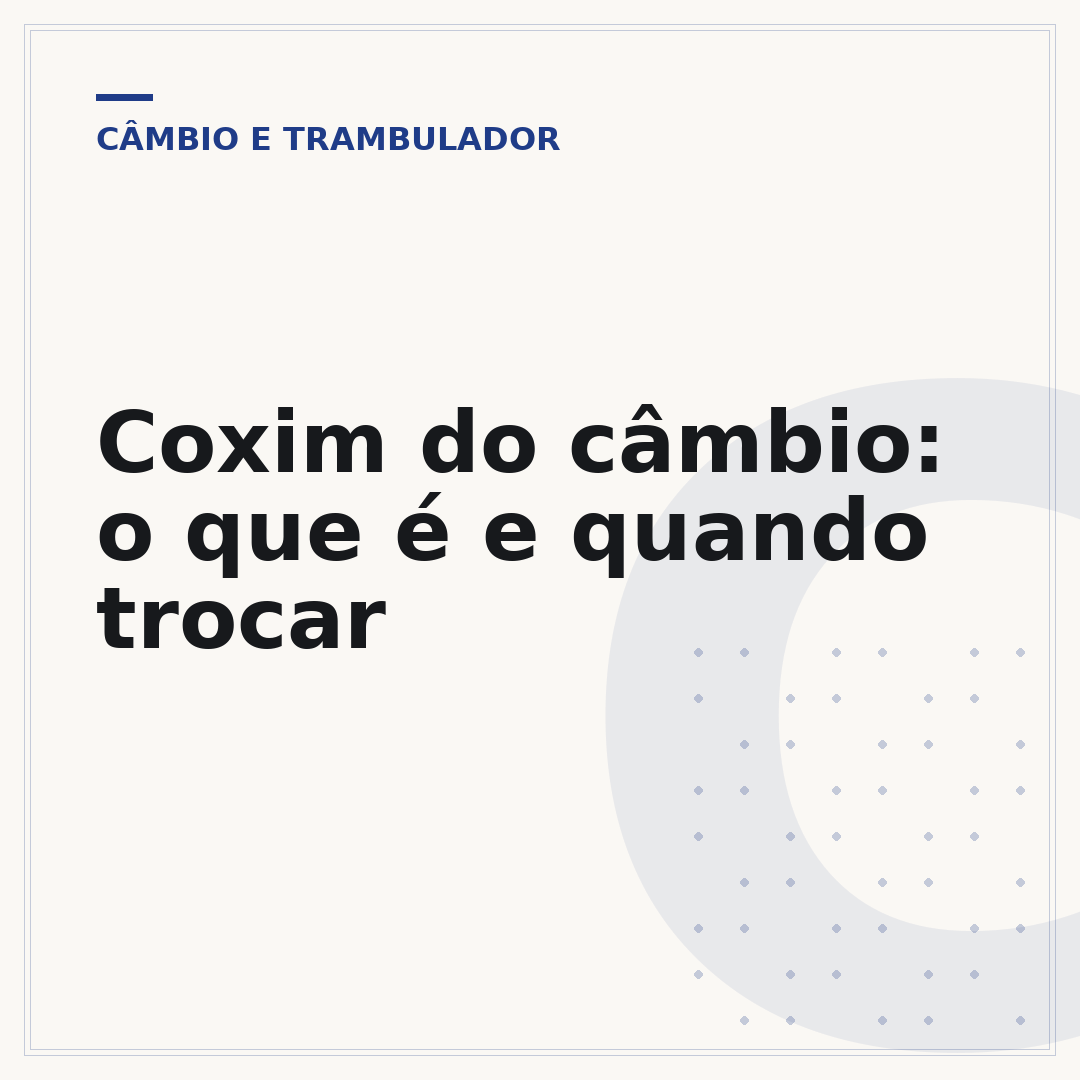 Coxim do câmbio: o que é e quando trocar