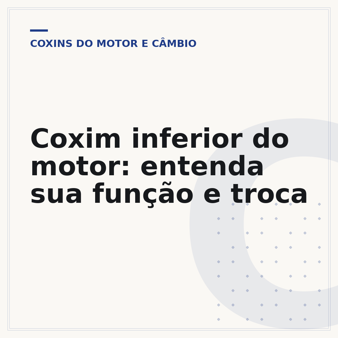 Coxim inferior do motor: entenda sua função e troca