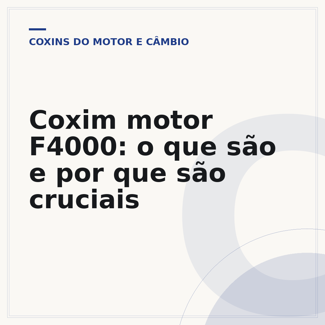 Coxim motor F4000: o que são e por que são cruciais