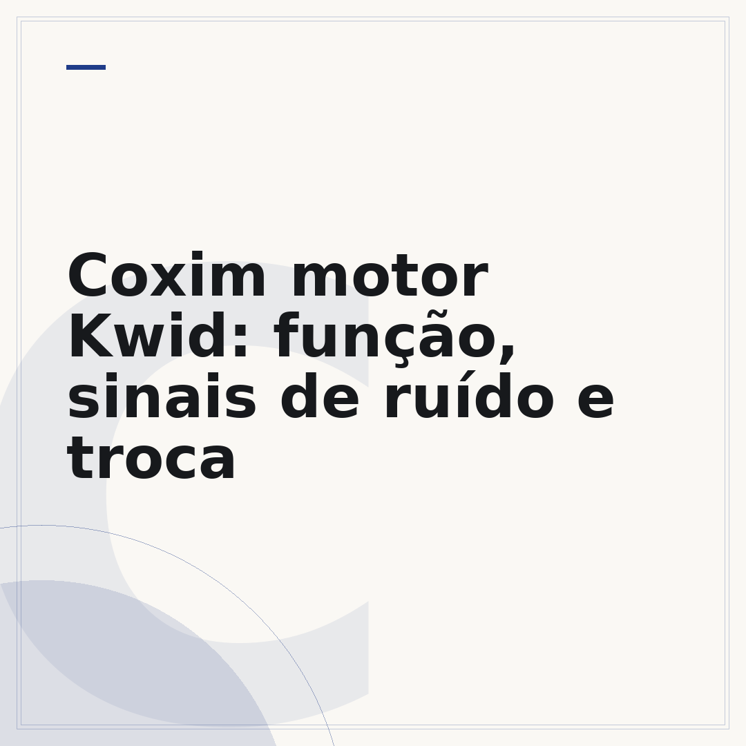 Coxim motor Kwid: função, sinais de ruído e troca