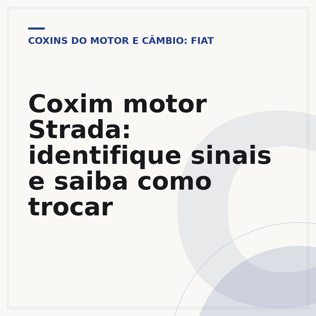 Coxim motor Strada: identifique sinais e saiba como trocar