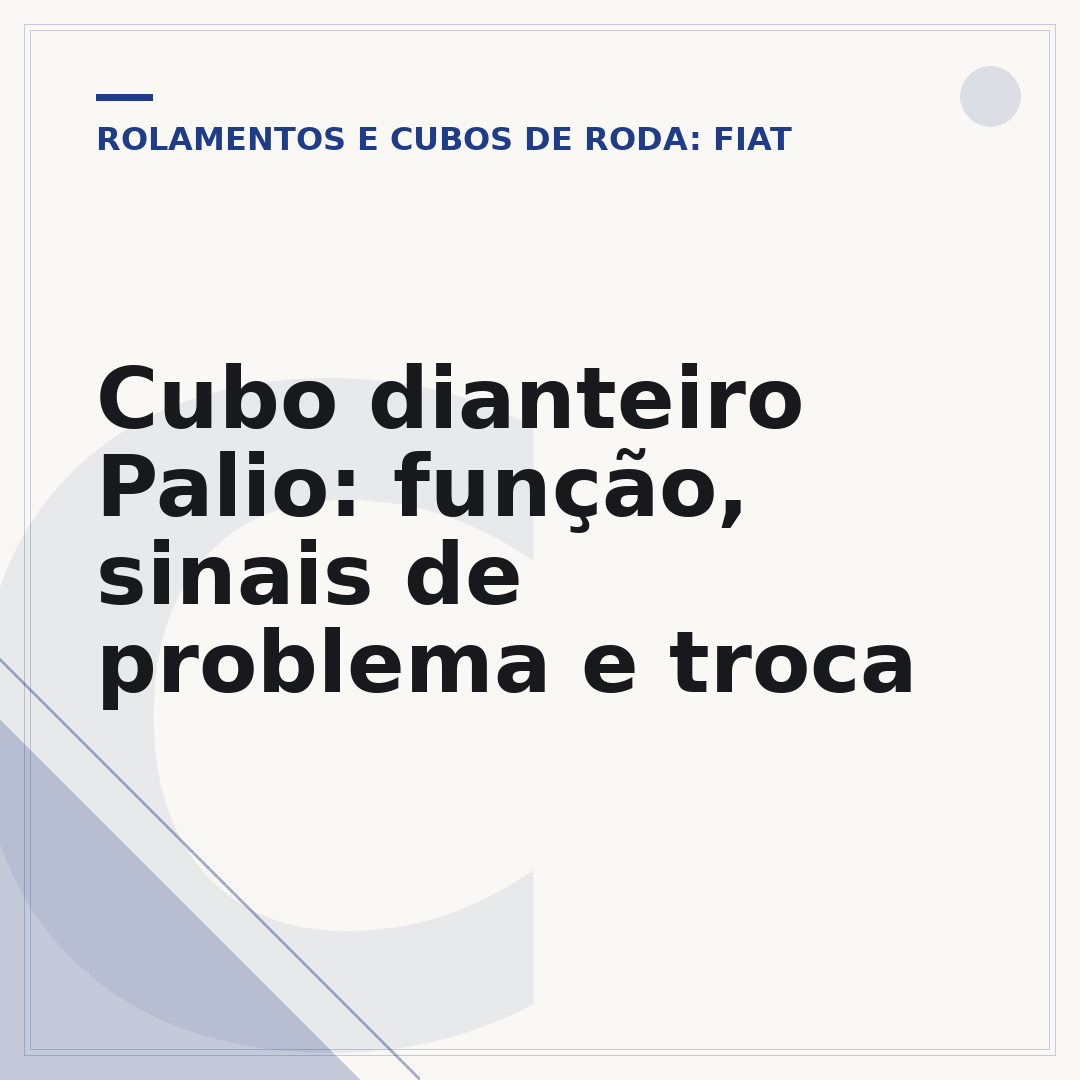 Cubo dianteiro Palio: função, sinais de problema e troca