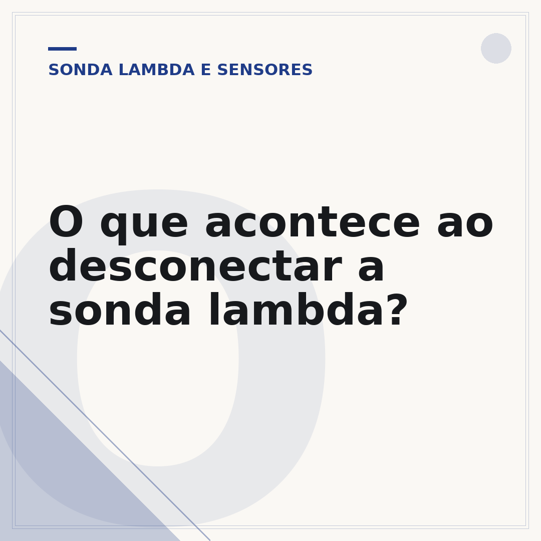 O que acontece ao desconectar a sonda lambda?