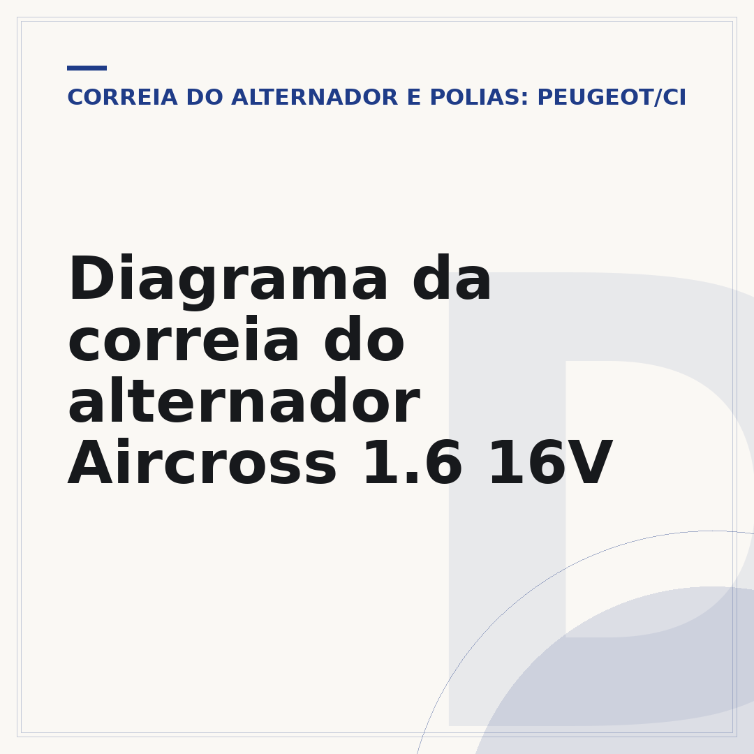 Diagrama da correia do alternador Aircross 1.6 16V