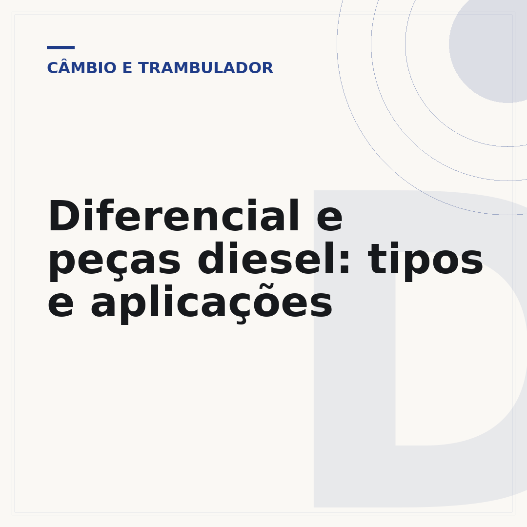 Diferencial e peças diesel: tipos e aplicações