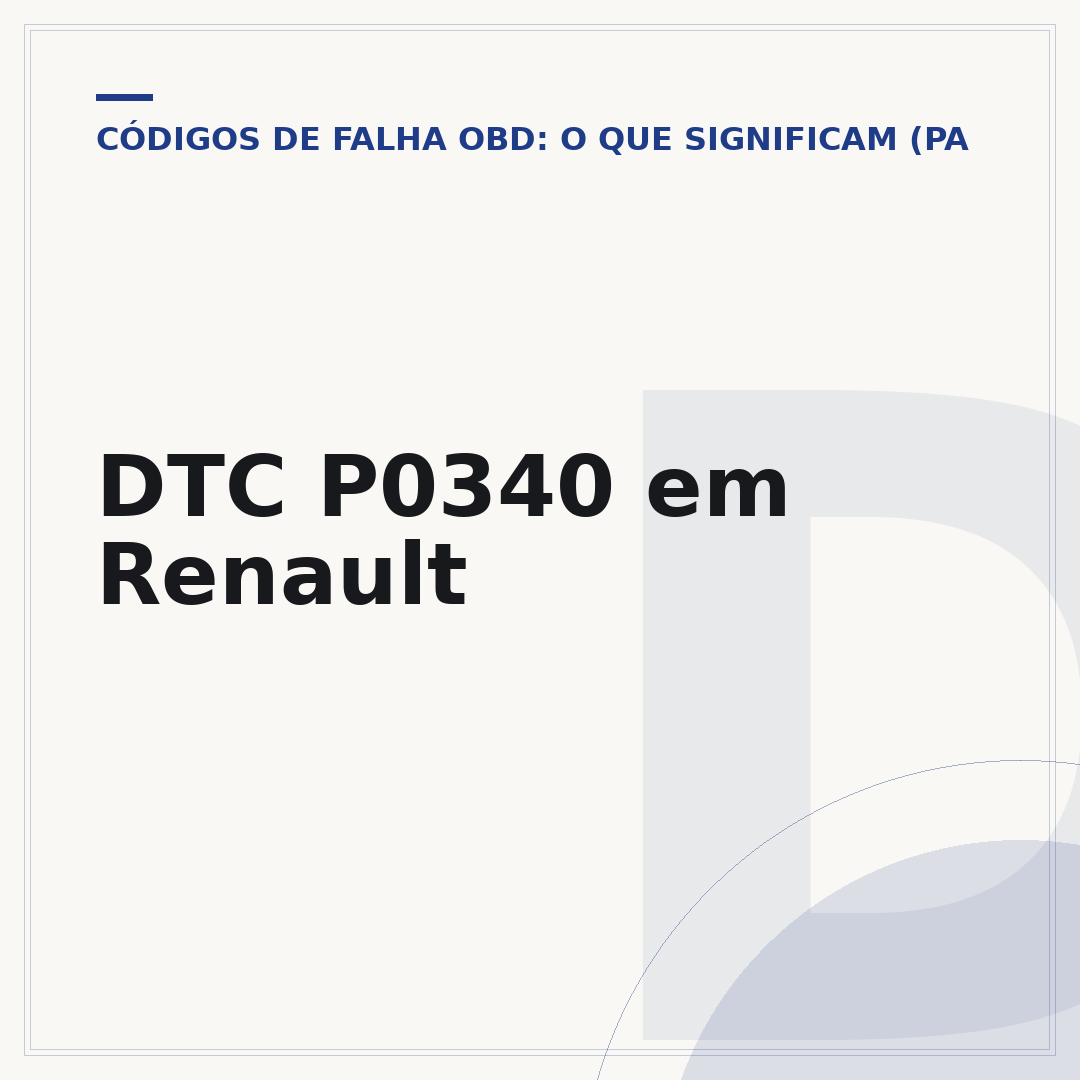 DTC P0340 em Renault