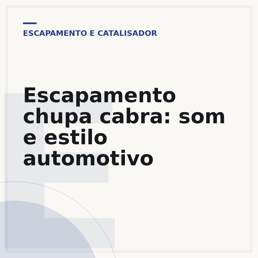 Escapamento chupa cabra: som e estilo automotivo