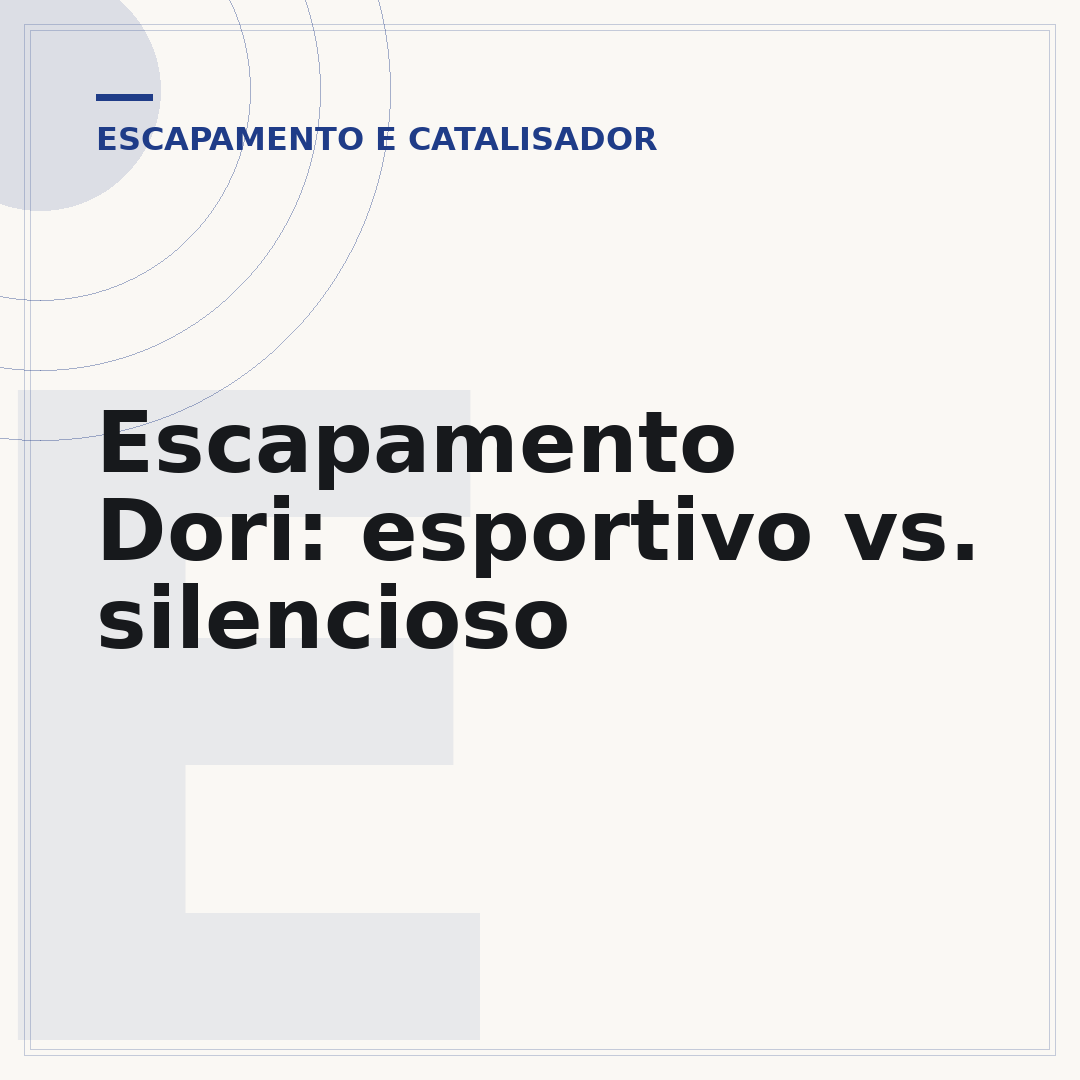 Escapamento Dori: esportivo vs. silencioso