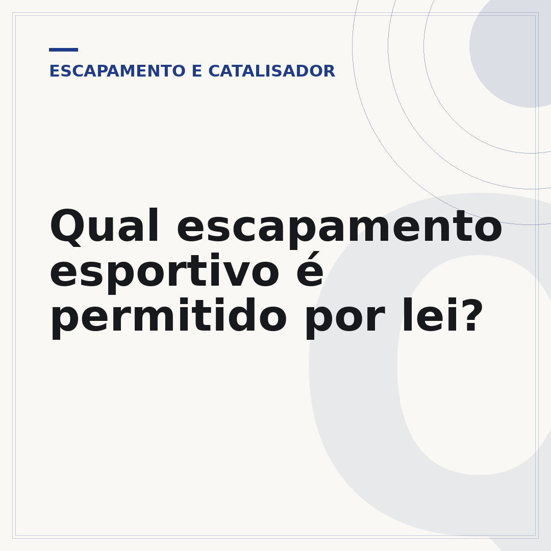 Qual escapamento esportivo é permitido por lei?