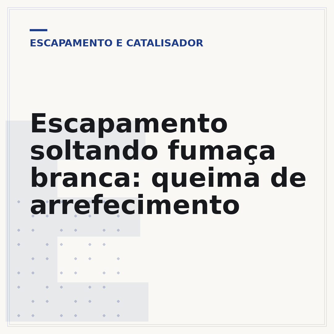 Escapamento soltando fumaça branca: queima de arrefecimento