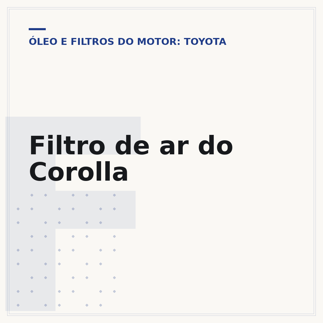 Filtro de ar do Corolla