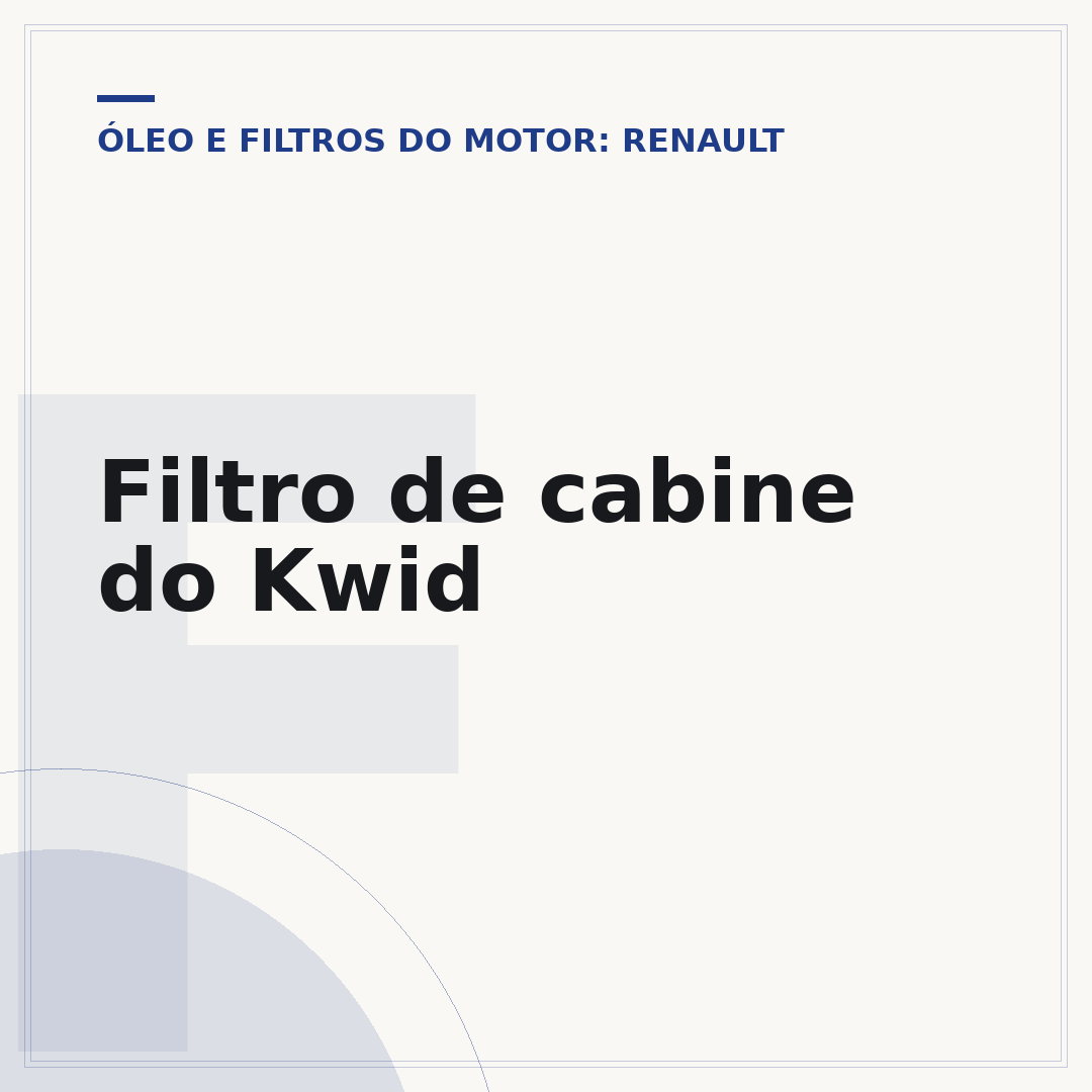 Filtro de cabine do Kwid