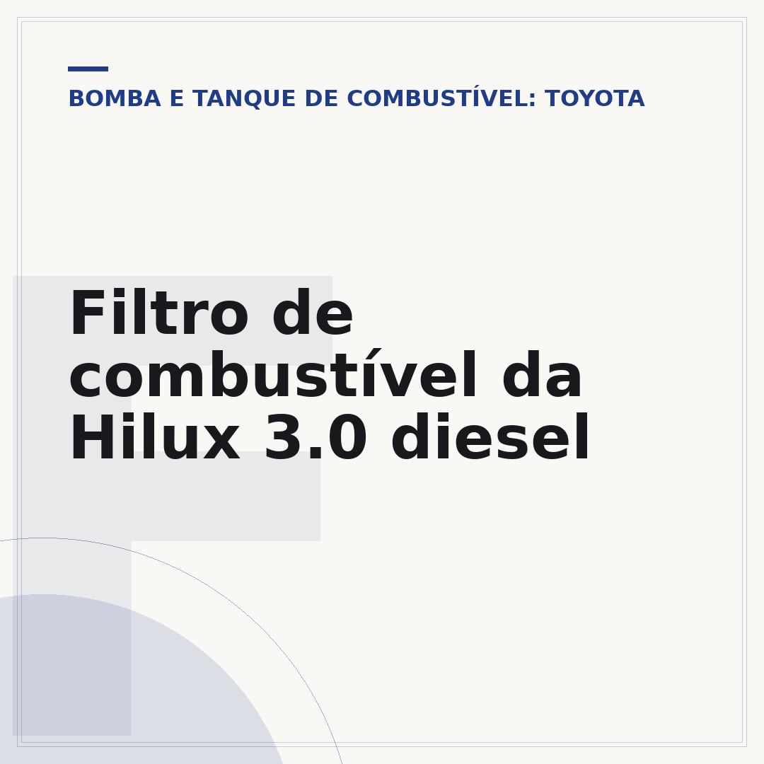 Filtro de combustível da Hilux 3.0 diesel