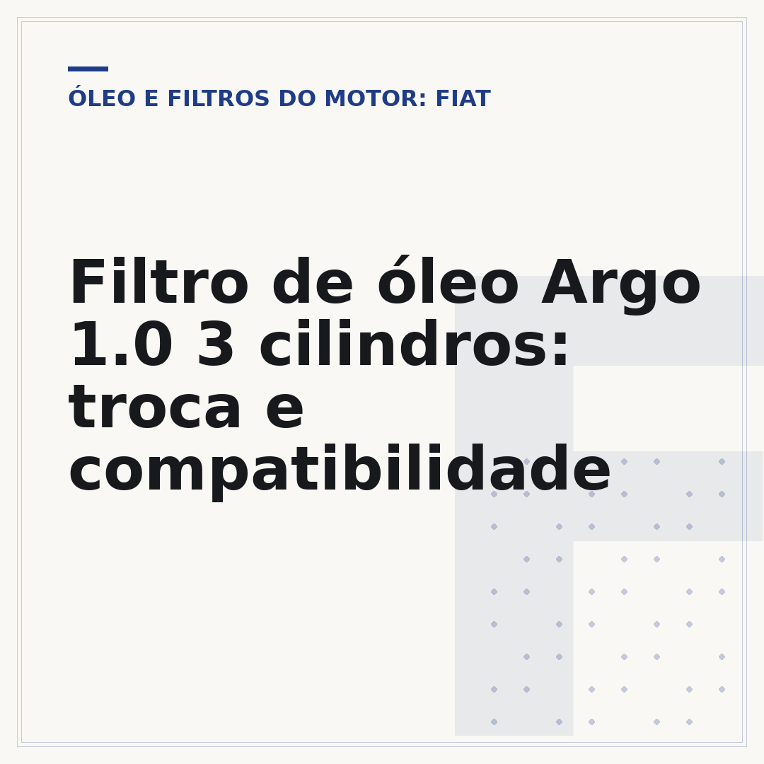 Filtro de óleo Argo 1.0 3 cilindros: troca e compatibilidade
