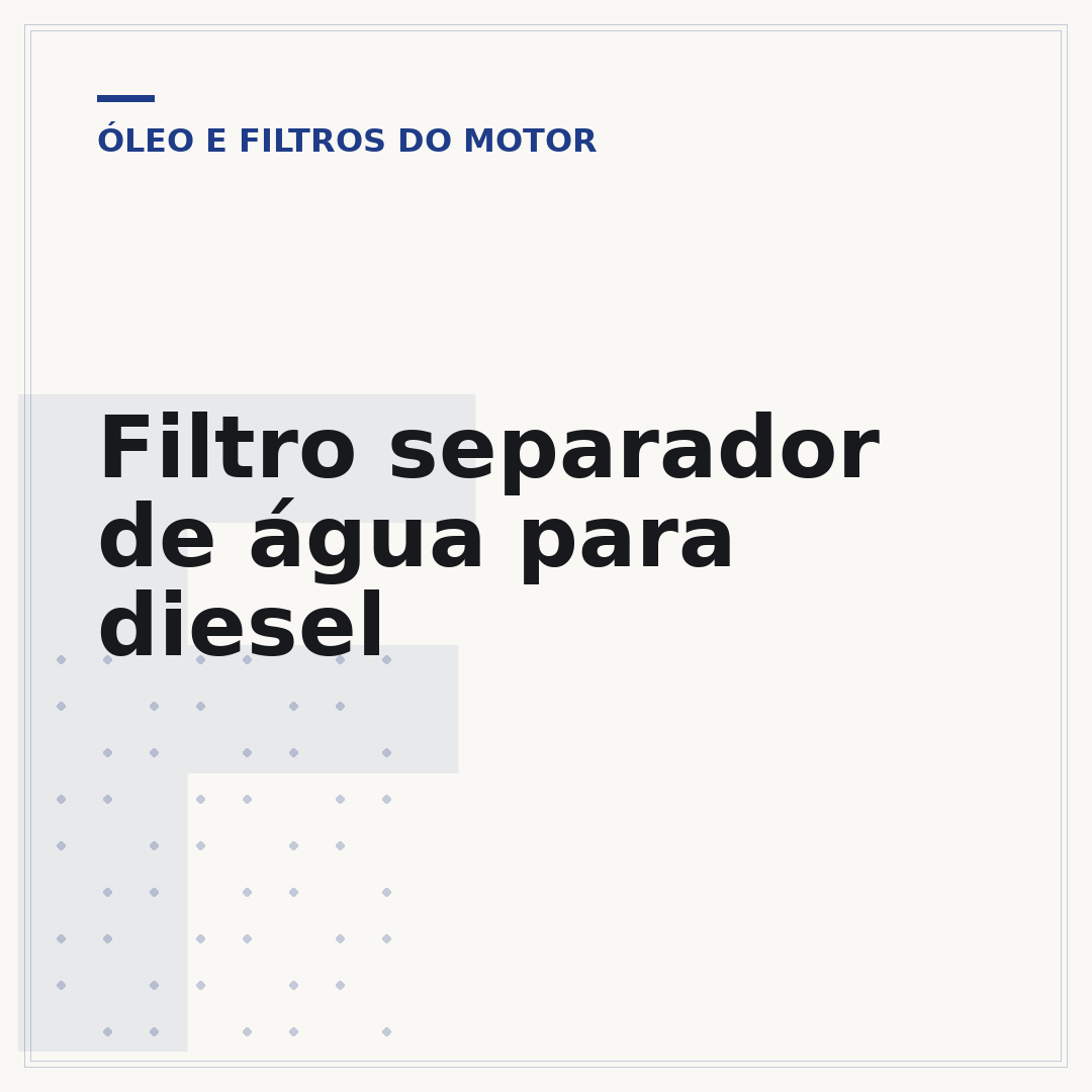 Filtro separador de água para diesel