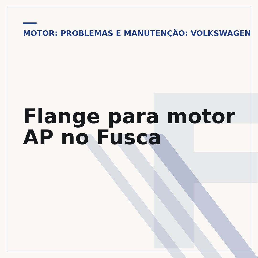Flange para motor AP no Fusca