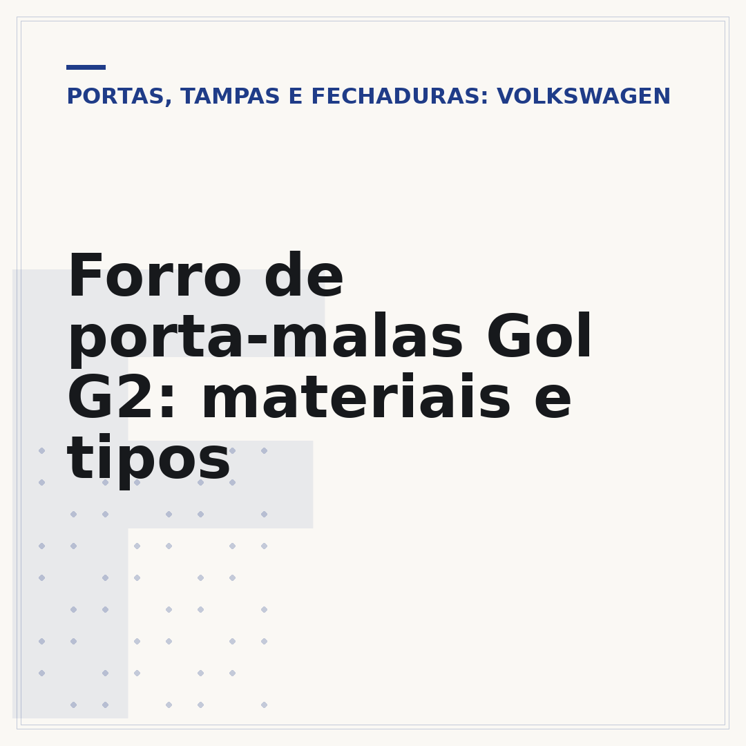 Forro de porta-malas Gol G2: materiais e tipos