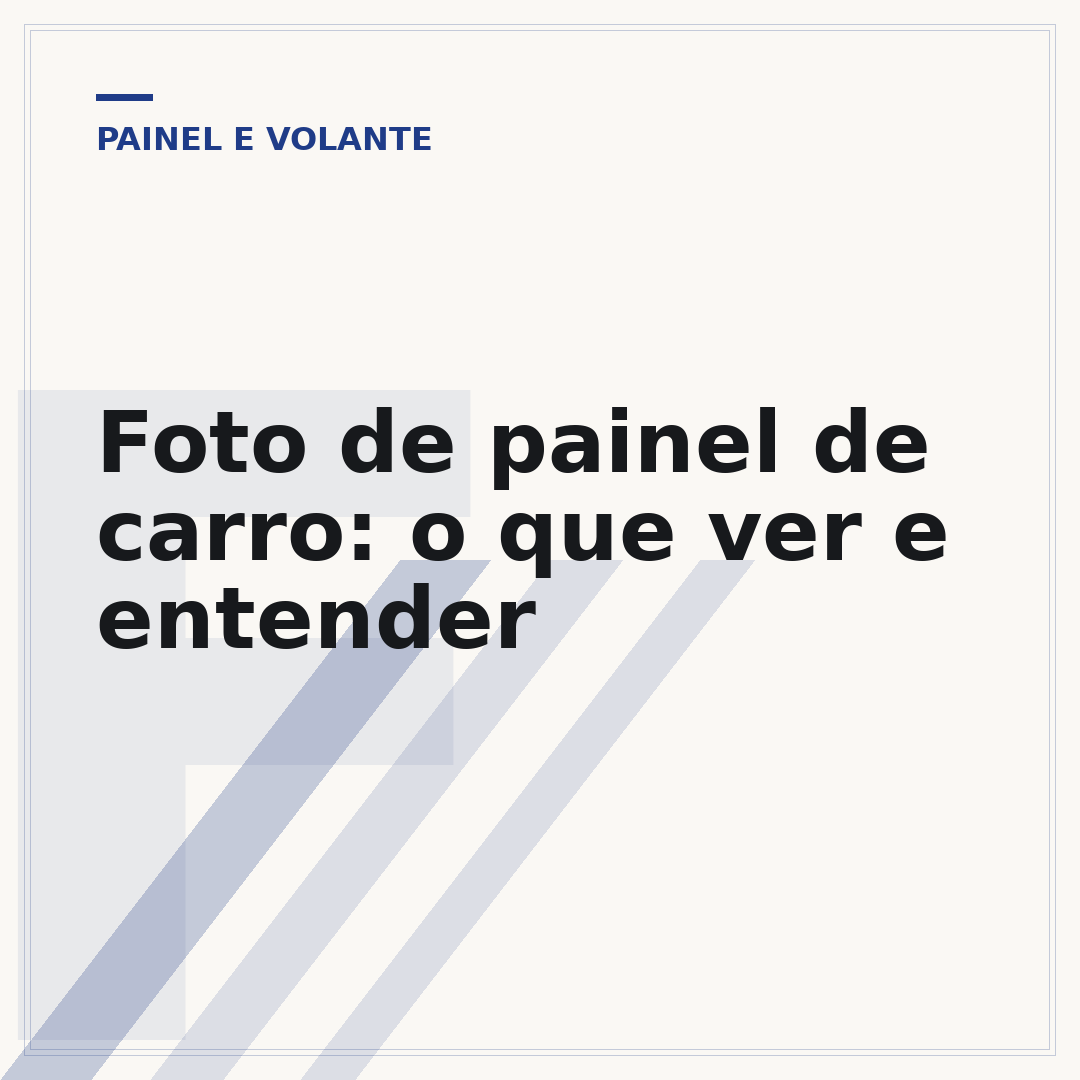 Foto de painel de carro: o que ver e entender