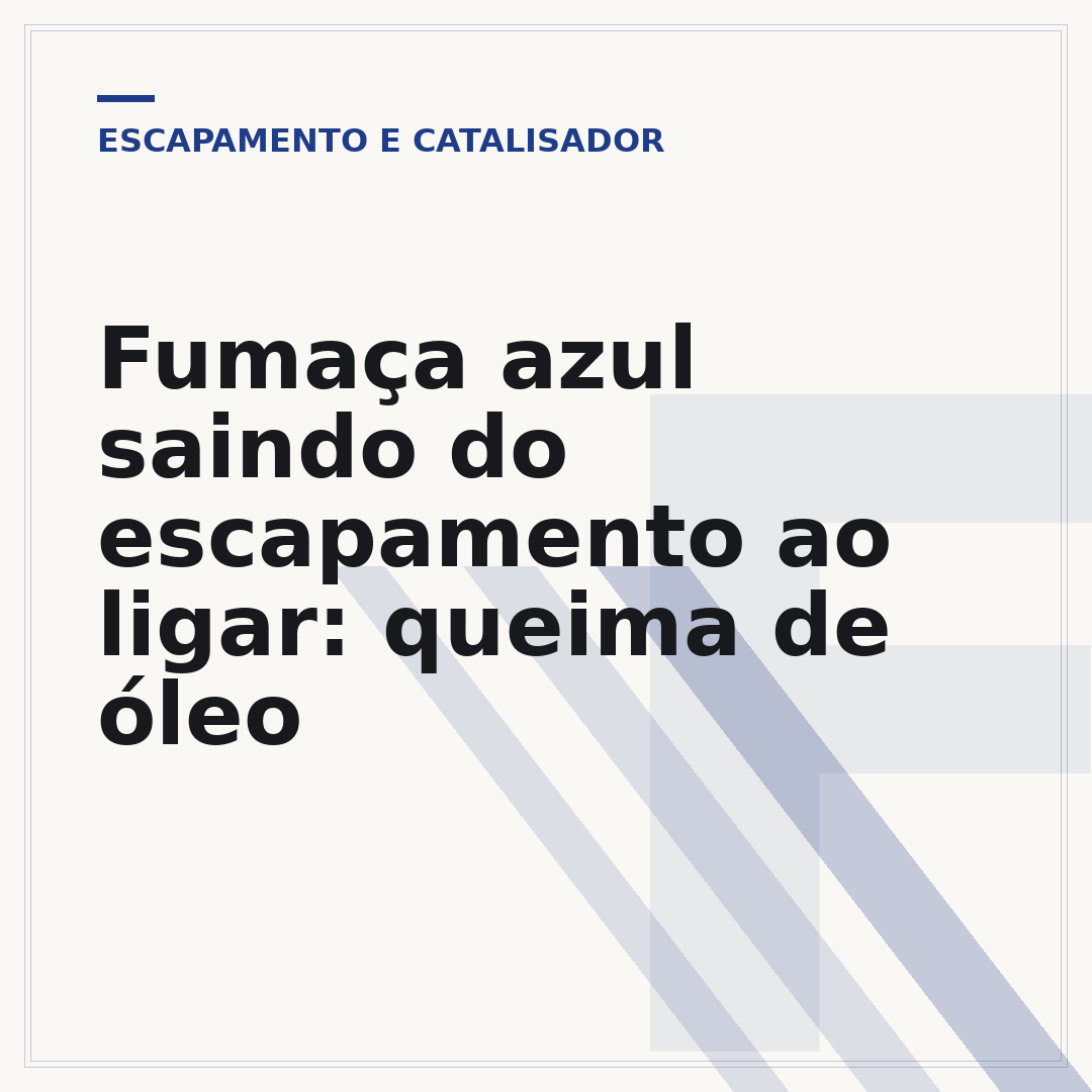 Fumaça azul saindo do escapamento ao ligar: queima de óleo