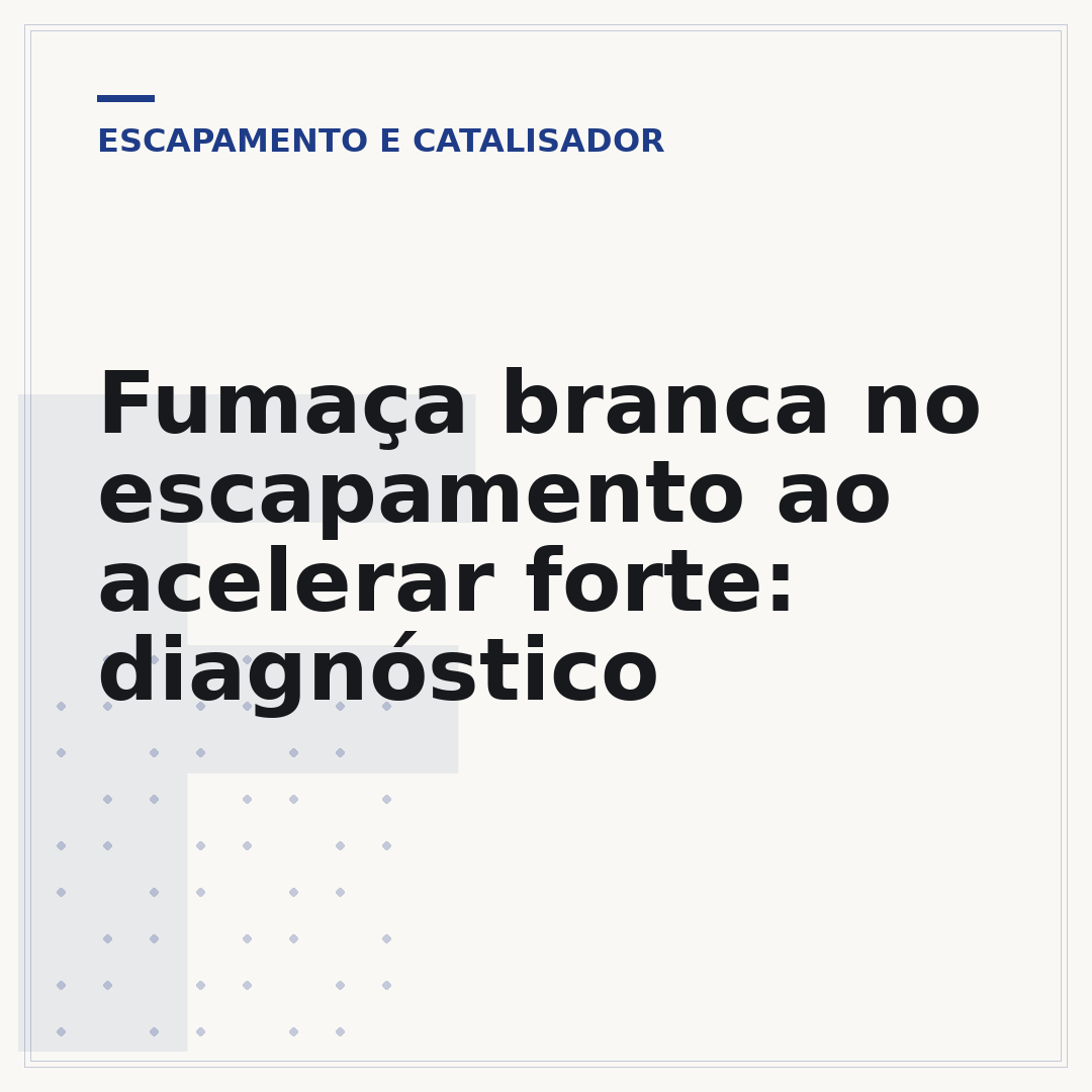 Fumaça branca no escapamento ao acelerar forte: diagnóstico