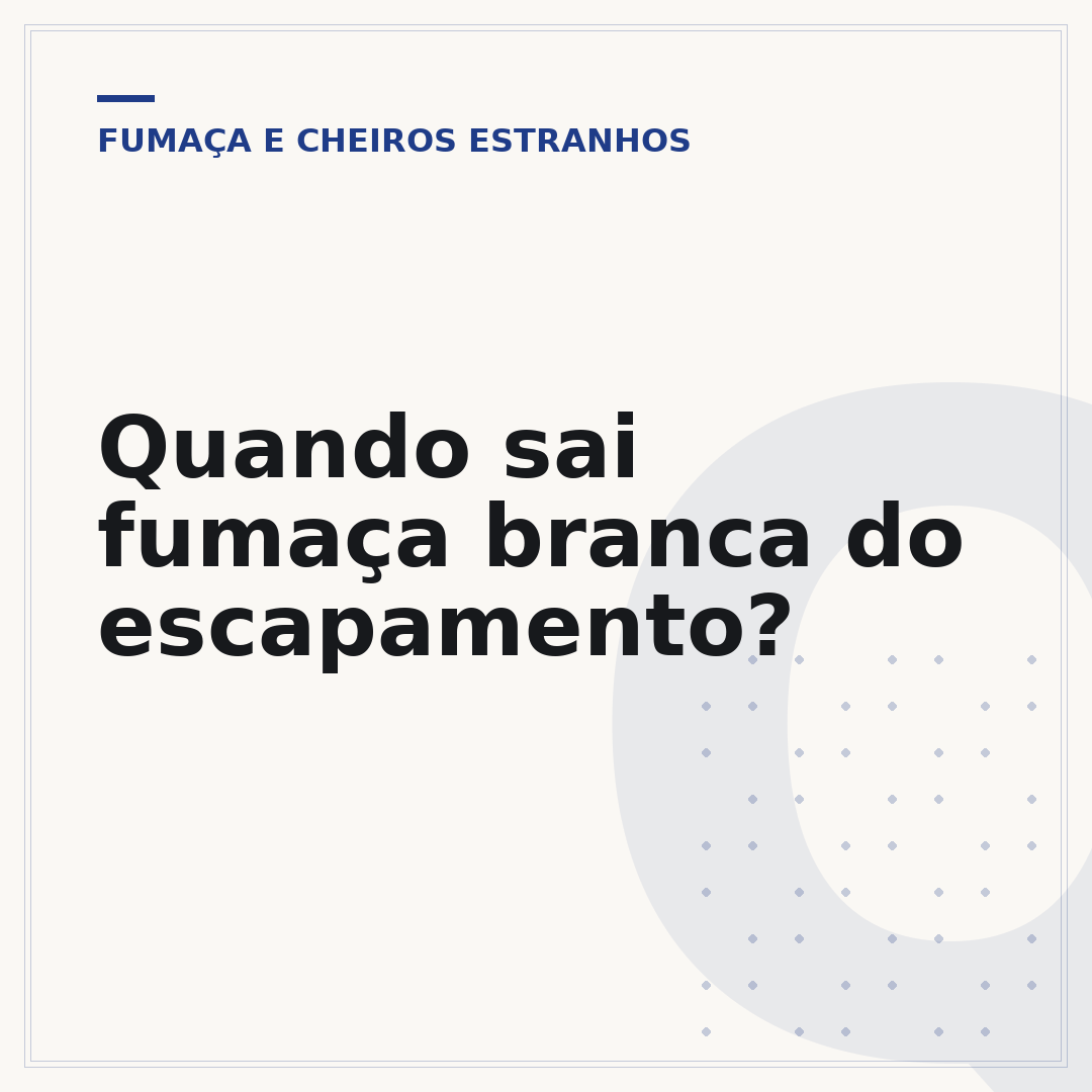 Quando sai fumaça branca do escapamento?