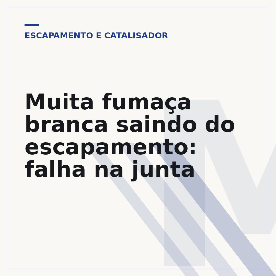Muita fumaça branca saindo do escapamento: falha na junta