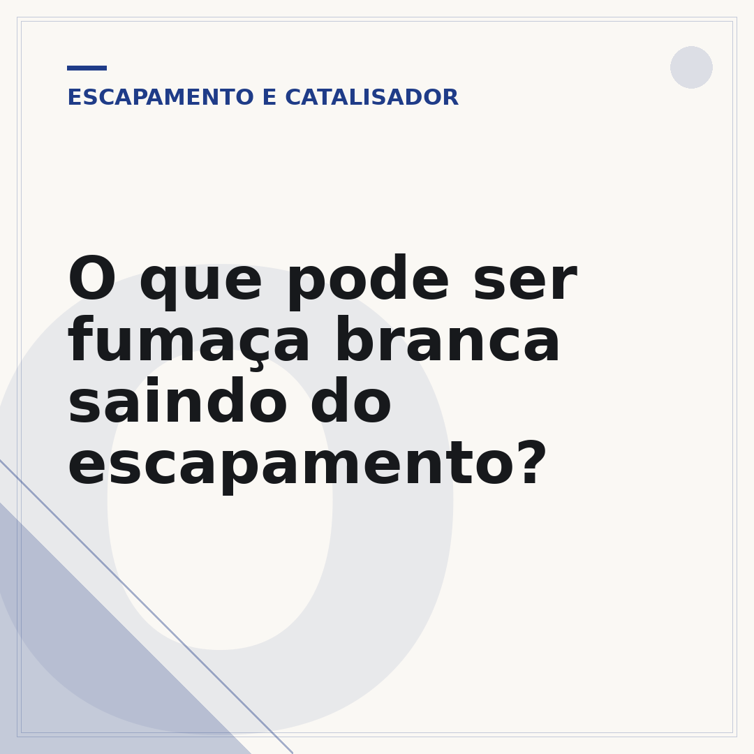 O que pode ser fumaça branca saindo do escapamento?