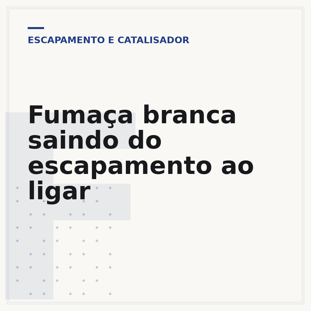 Fumaça branca saindo do escapamento ao ligar