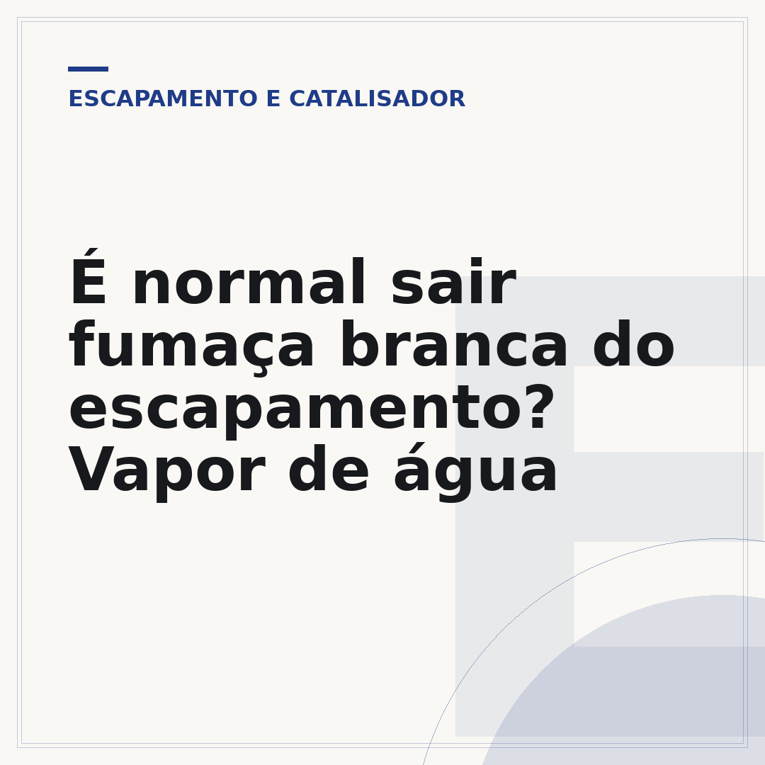 É normal sair fumaça branca do escapamento? Vapor de água