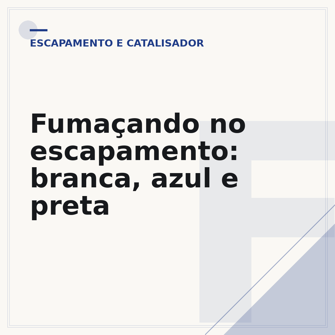 Fumaçando no escapamento: branca, azul e preta