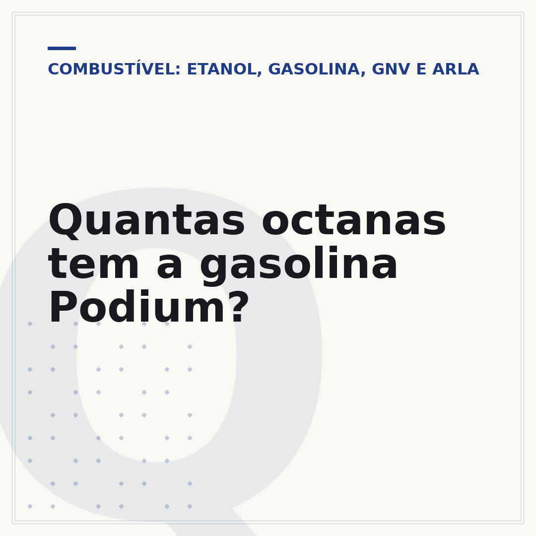Quantas octanas tem a gasolina Podium?
