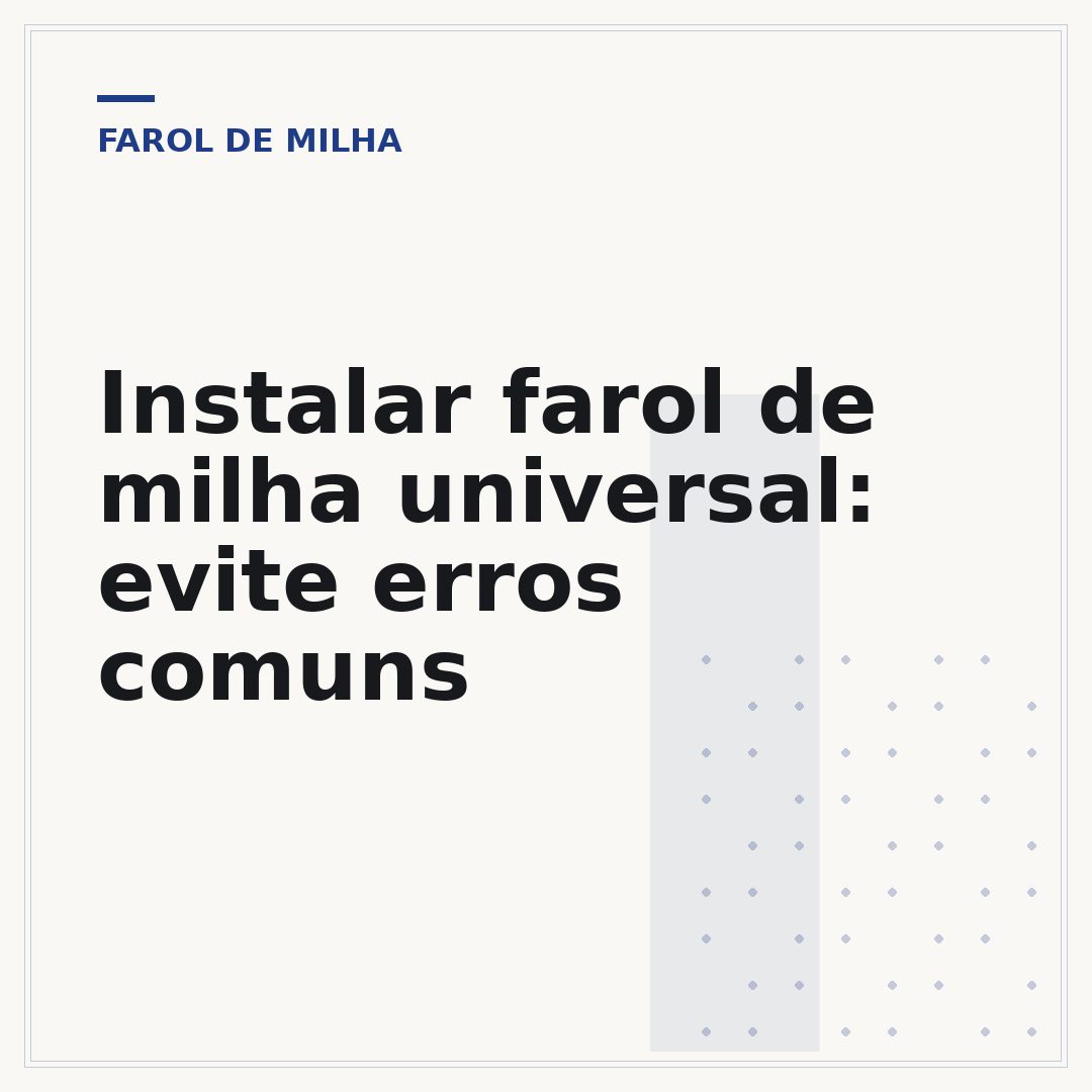Instalar farol de milha universal: evite erros comuns