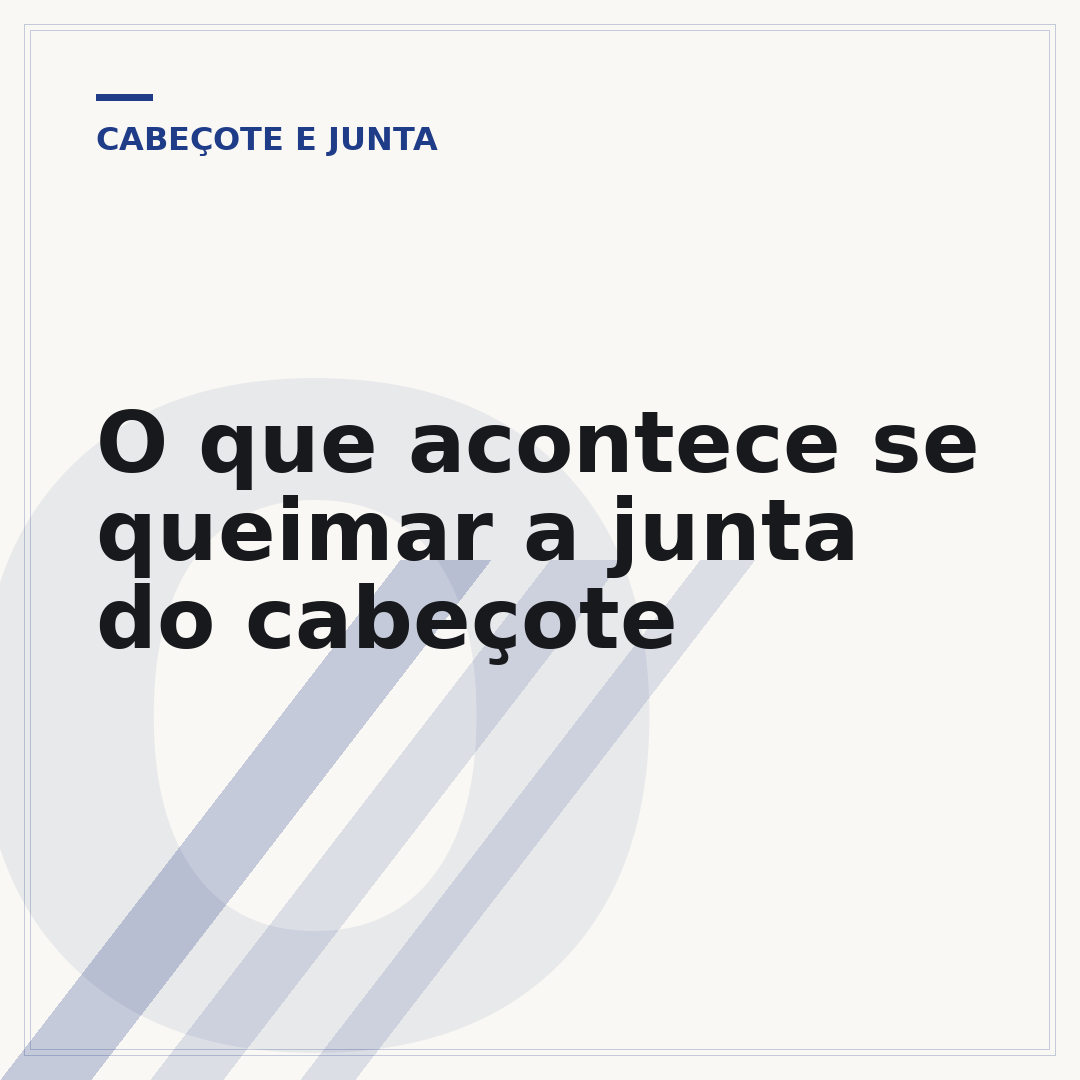 O que acontece se queimar a junta do cabeçote