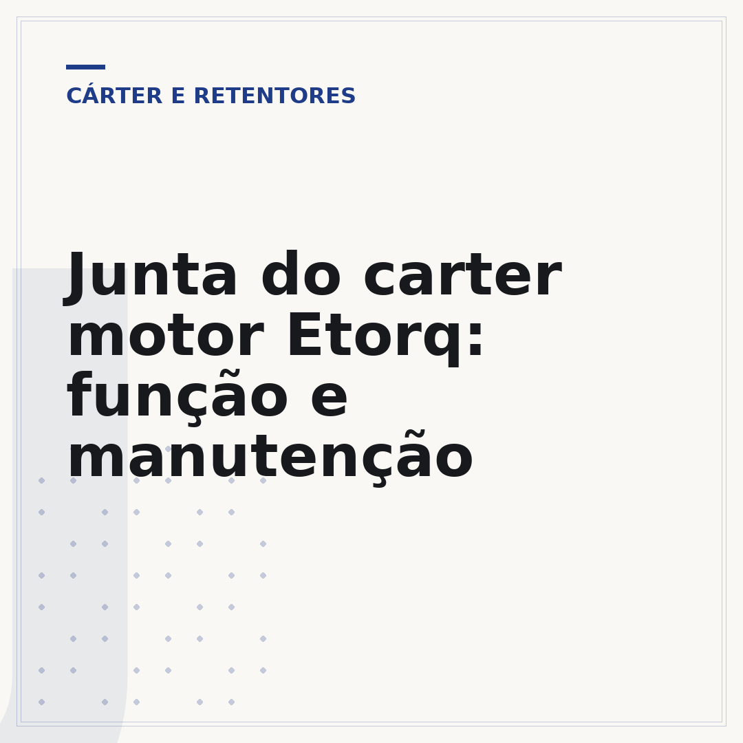 Junta do carter motor Etorq: função e manutenção