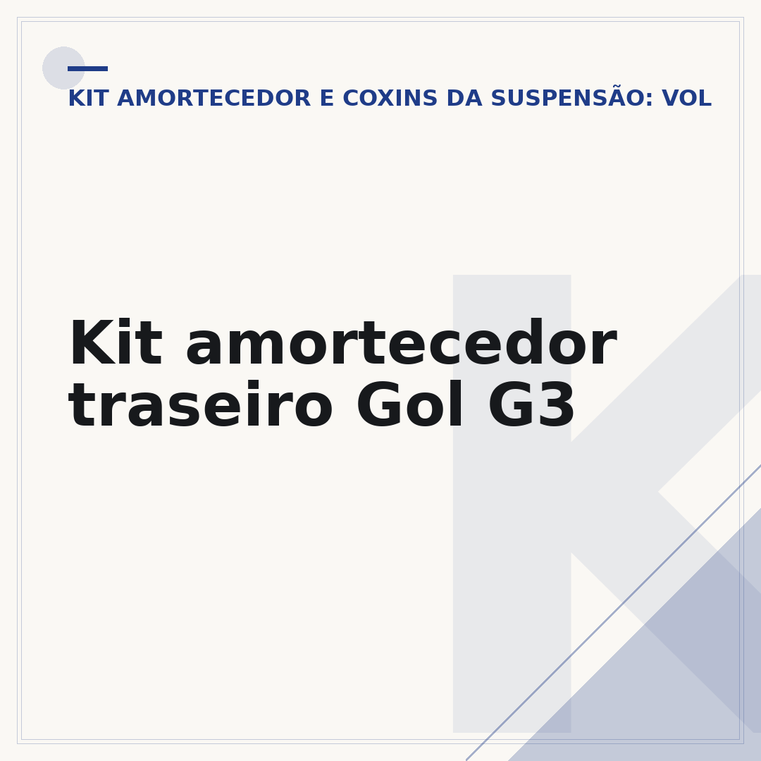 Kit amortecedor traseiro Gol G3