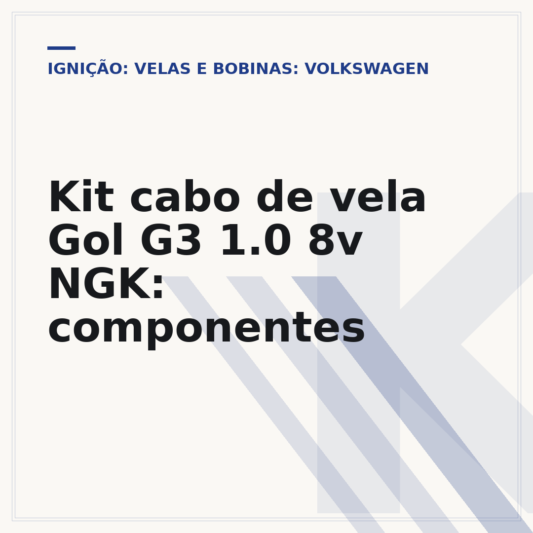Kit cabo de vela Gol G3 1.0 8v NGK: componentes