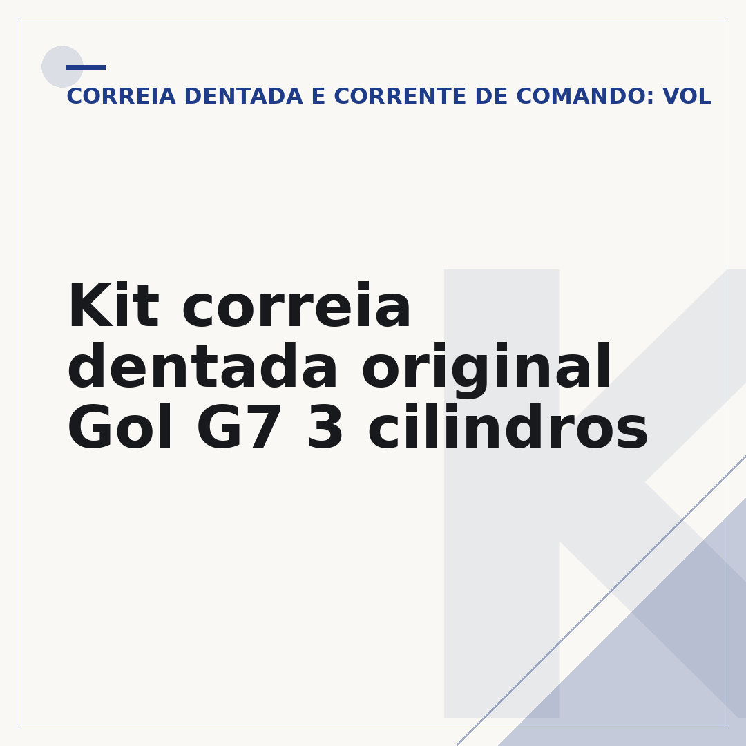 Kit correia dentada original Gol G7 3 cilindros