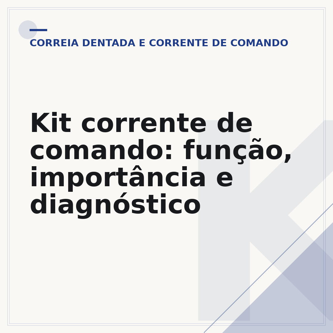 Kit corrente de comando: função, importância e diagnóstico