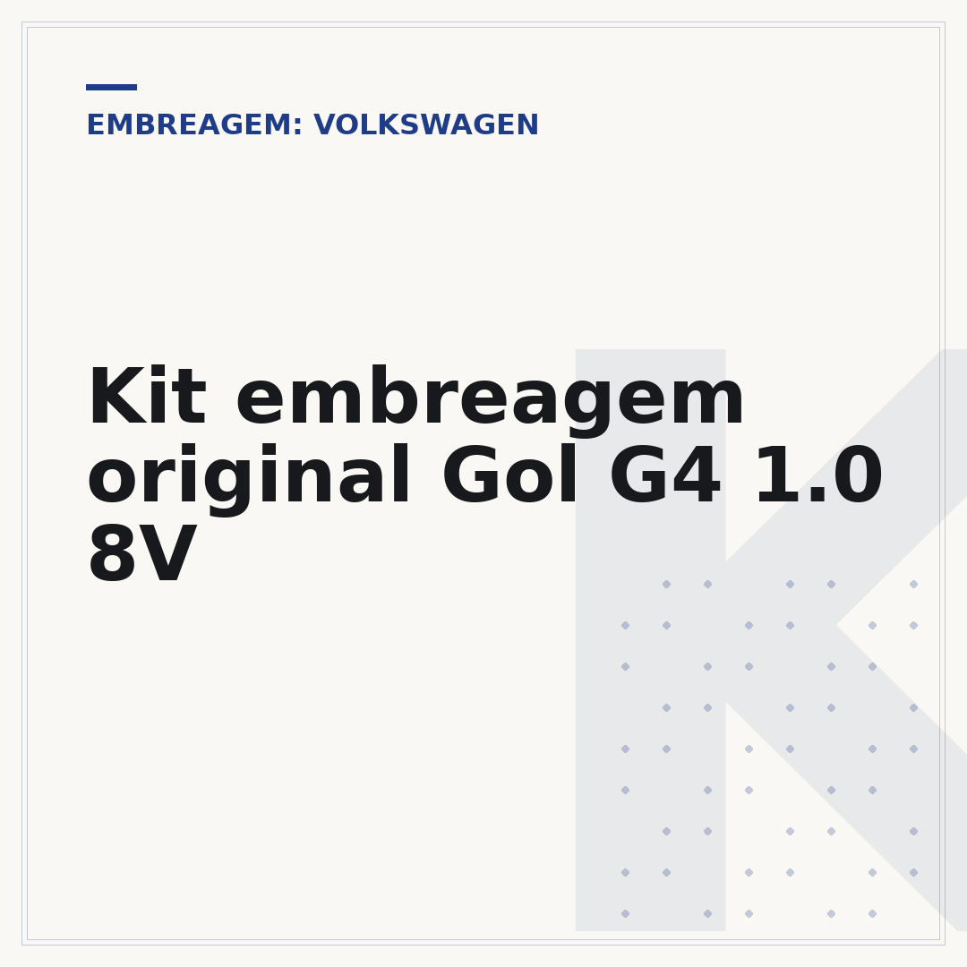 Kit embreagem original Gol G4 1.0 8V