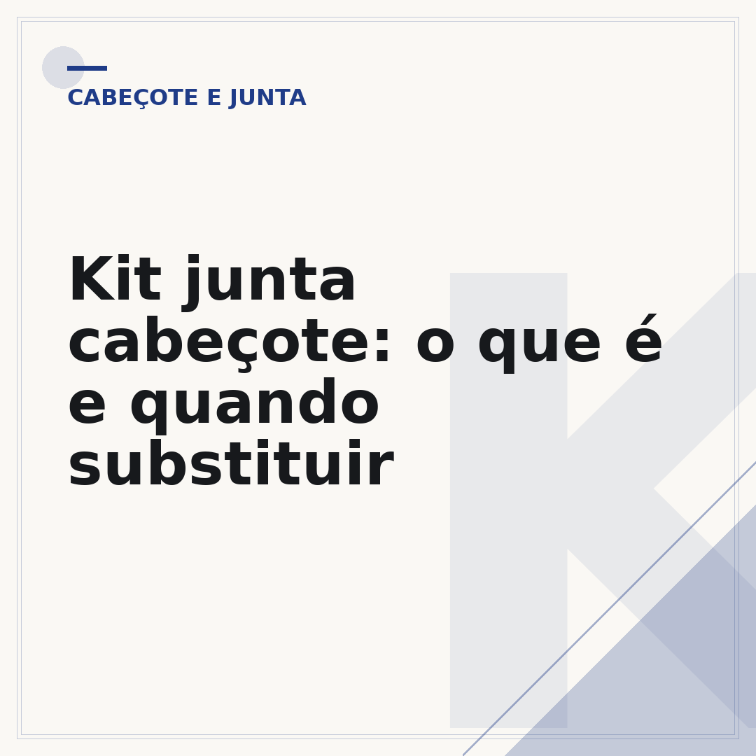 Kit junta cabeçote: o que é e quando substituir