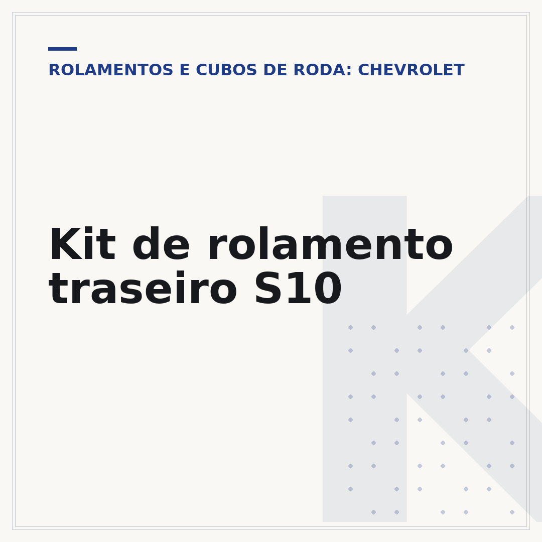 Kit de rolamento traseiro S10