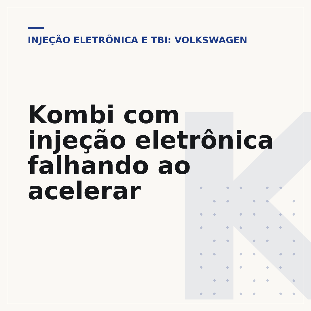Kombi com injeção eletrônica falhando ao acelerar