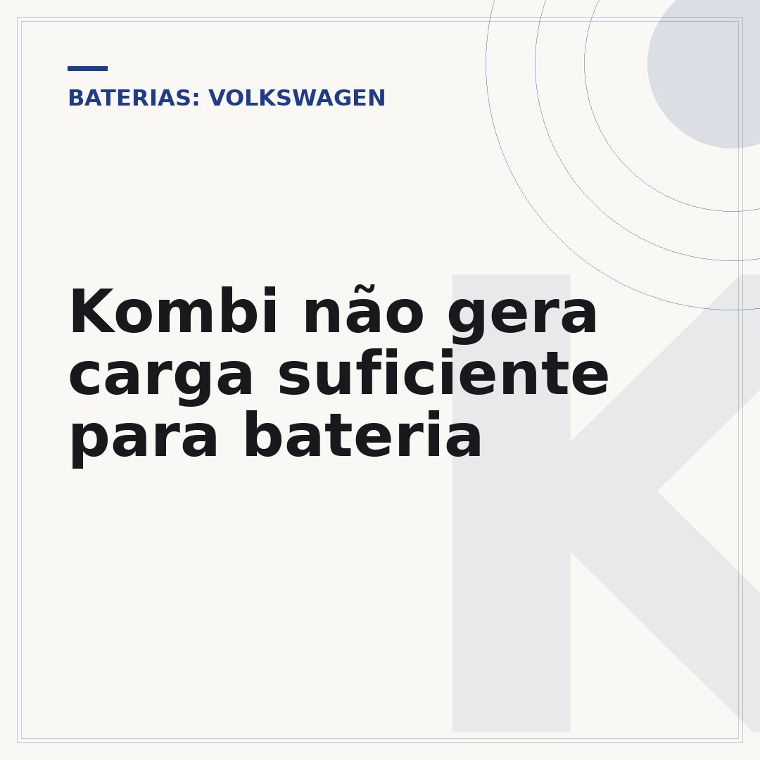 Kombi não gera carga suficiente para bateria