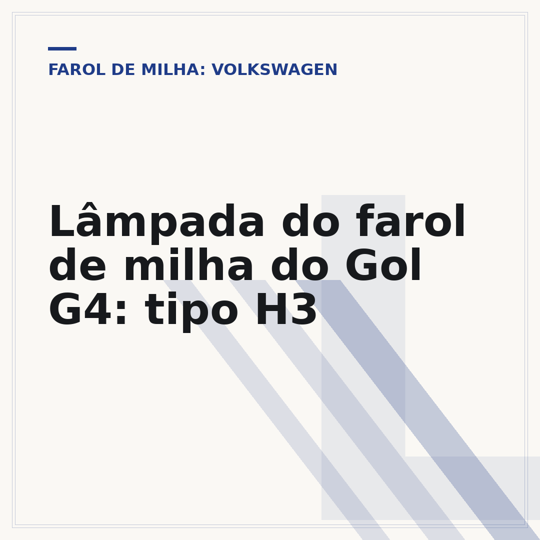 Lâmpada do farol de milha do Gol G4: tipo H3