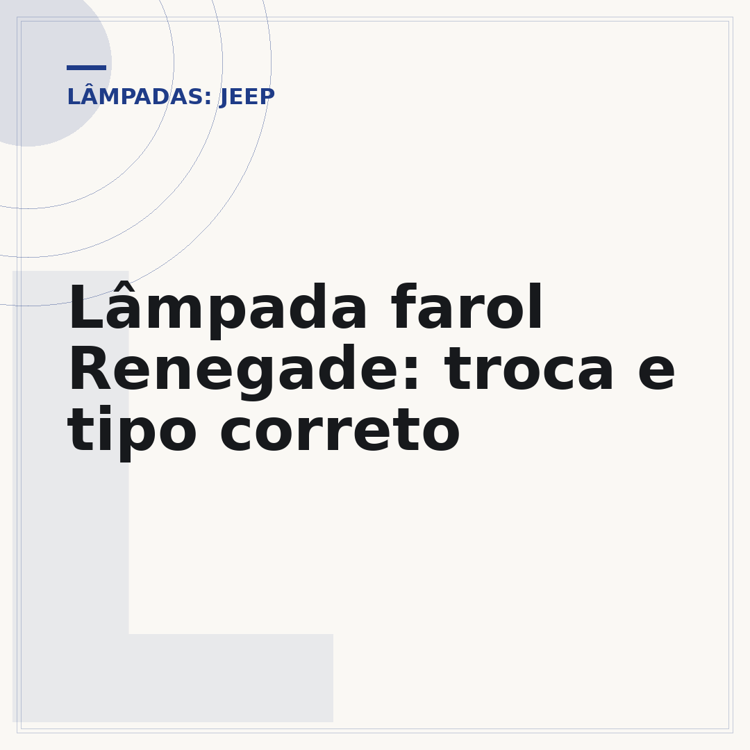 Lâmpada farol Renegade: troca e tipo correto