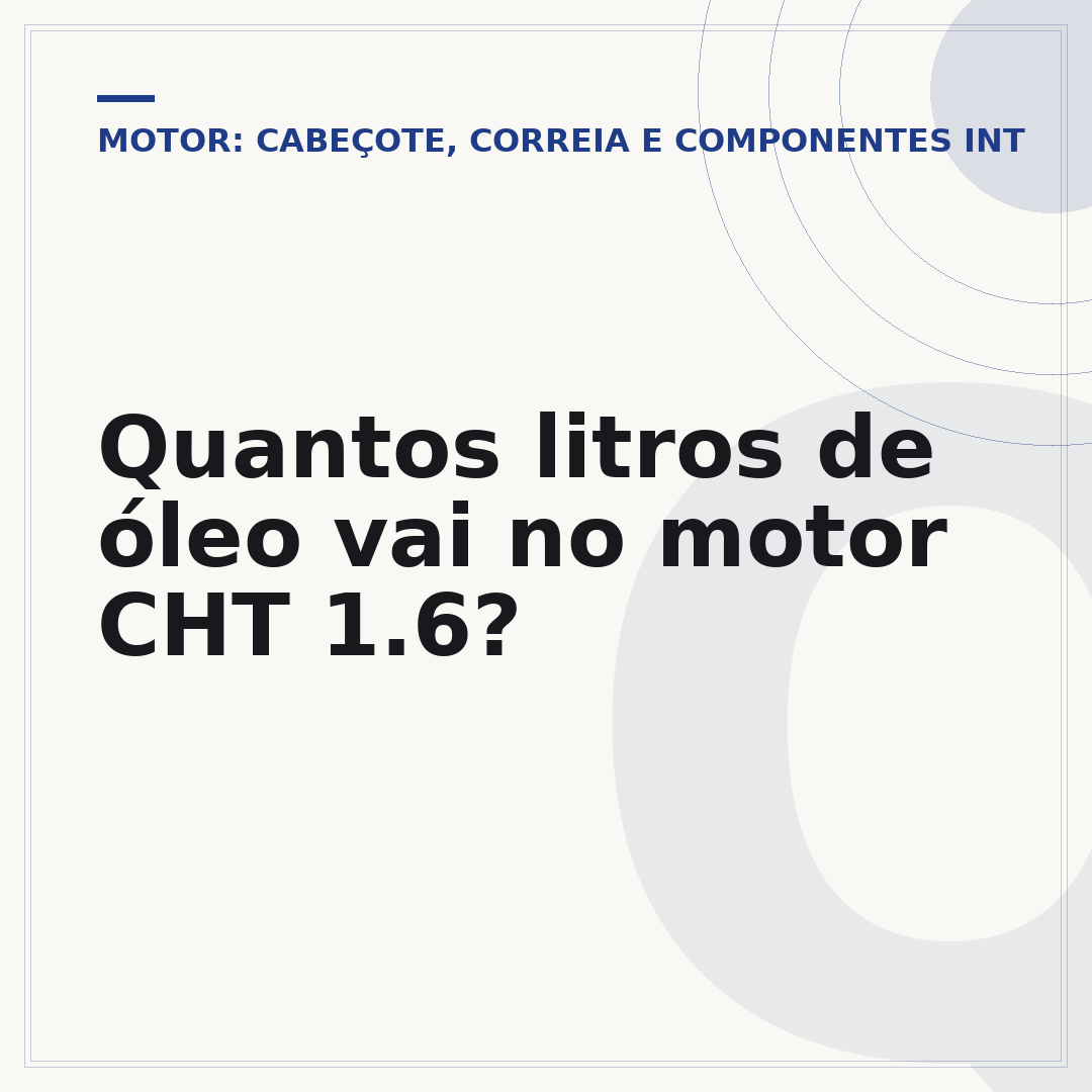 Quantos litros de óleo vai no motor CHT 1.6?