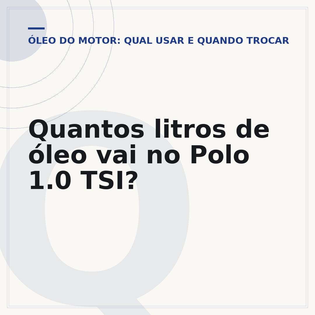 Quantos litros de óleo vai no Polo 1.0 TSI?